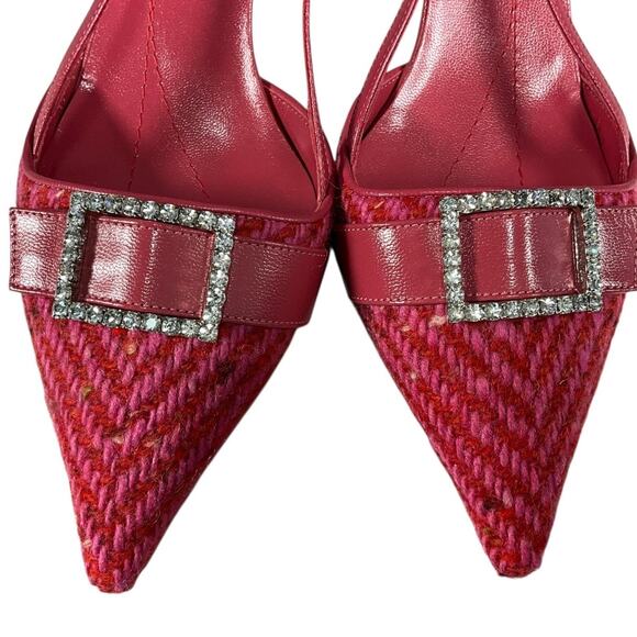 Kate Spade New York Fuchsia Pink Slingback Kitten Heels Size 8 Made in Italy Lux - Picture 13 of 13